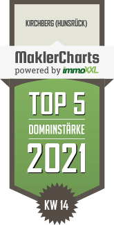 MaklerCharts KW 13/2021 - Immo1 Kitzbhel ist TOP-5-Makler in Kirchberg (Hunsrck)