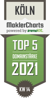 MaklerCharts KW 13/2021 - Immobilien Ernst ist TOP-5-Makler in Köln
