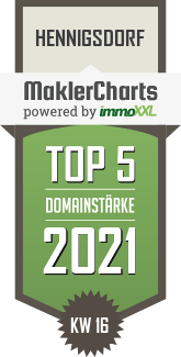 MaklerCharts KW 15/2021 - kfh Immobilien Management GmbH ist TOP-5-Makler in Hennigsdorf