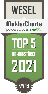 MaklerCharts KW 15/2021 - TINNEFELD IMMOBILIEN ivd ist TOP-5-Makler in Wesel