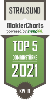 MaklerCharts KW 17/2021 - Ble Immobilien GmbH ist TOP-5-Makler in Stralsund