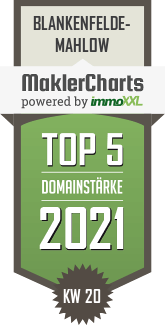 MaklerCharts KW 19/2021 - drevs-einrichtung & immobilien, Inh. Mandy Drevs ist TOP-5-Makler in Blankenfelde-Mahlow