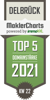 MaklerCharts KW 21/2021 - V und B Immobilien GmbH ist TOP-5-Makler in Delbrck