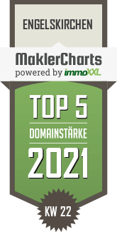 MaklerCharts KW 21/2021 - IMMOKAUF e.K. ist TOP-5-Makler in Engelskirchen