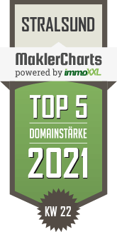 MaklerCharts KW 21/2021 - Ble Immobilien GmbH ist TOP-5-Makler in Stralsund