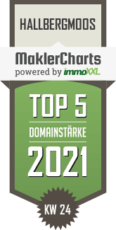 MaklerCharts KW 23/2021 - deinimmokäufer ist TOP-5-Makler in Hallbergmoos