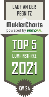 MaklerCharts KW 23/2021 - ImmoService GmbH ist TOP-5-Makler in Lauf an der Pegnitz