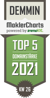 MaklerCharts KW 25/2021 - Jewomax Immobilien ist TOP-5-Makler in Demmin