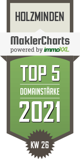 MaklerCharts KW 25/2021 - Gemeinntzige Wohnungsbau- und Siedlungsgesellschaft fr den Landkreis Holzminden mbH ist TOP-5-Makler in Holzminden