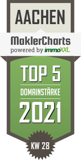 MaklerCharts KW 27/2021 - Karrasch & Partner Immobilien ist TOP-5-Makler in Aachen
