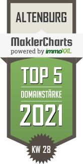 MaklerCharts KW 27/2021 - Willms Immobilien GmbH ist TOP-5-Makler in Altenburg