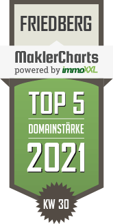 MaklerCharts KW 29/2021 - Immobilien Petra Gerber ist TOP-5-Makler in Friedberg