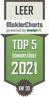 MaklerCharts KW 29/2021 - Sander Immobilien ist TOP-5-Makler in Leer