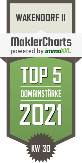 MaklerCharts KW 29/2021 - deinimmokufer ist TOP-5-Makler in Wakendorf II