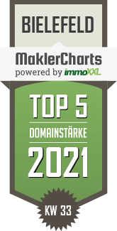 MaklerCharts KW 32/2021 - HEISE IMMOBILIEN SERVICE GmbH ist TOP-5-Makler in Bielefeld
