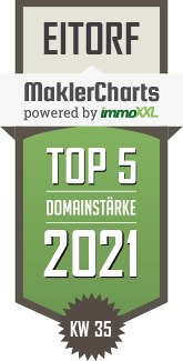 MaklerCharts KW 34/2021 - D.I.R.K. Immobilien ist TOP-5-Makler in Eitorf