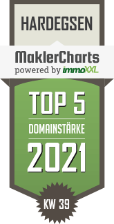 MaklerCharts KW 38/2021 - Das Immobilienzentrum Standort Kassel ist TOP-5-Makler in Hardegsen