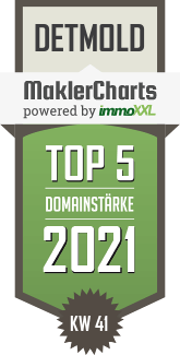 MaklerCharts KW 40/2021 - Adelheid Wienkenjohann Immobilien ist TOP-5-Makler in Detmold