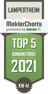 MaklerCharts KW 40/2021 - Aurana Deutsche Immobilien ist TOP-5-Makler in Lampertheim