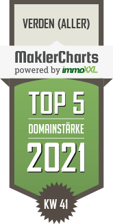 MaklerCharts KW 40/2021 - IMMOBILIS Verden GmbH ist TOP-5-Makler in Verden (Aller)