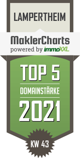 MaklerCharts KW 42/2021 - Aurana Deutsche Immobilien ist TOP-5-Makler in Lampertheim