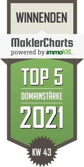 MaklerCharts KW 42/2021 - Domicilio Immobilien ist TOP-5-Makler in Winnenden