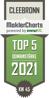 MaklerCharts KW 44/2021 - WOHN(T)RÄUME BARDENS-IMMOBILIEN ist TOP-5-Makler in Cleebronn