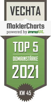 MaklerCharts KW 44/2021 - B+B Der Immobilienmakler ist TOP-5-Makler in Vechta