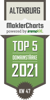 MaklerCharts KW 46/2021 - Willms Immobilien GmbH ist TOP-5-Makler in Altenburg