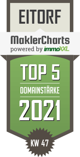 MaklerCharts KW 46/2021 - D.I.R.K. Immobilien ist TOP-5-Makler in Eitorf