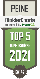 MaklerCharts KW 46/2021 - Bahr Immobilien Verwaltungs-GmbH ist TOP-5-Makler in Peine