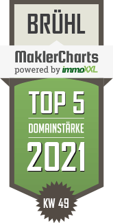 MaklerCharts KW 48/2021 - Brühl & Partner Immobilien ist TOP-5-Makler in Brühl