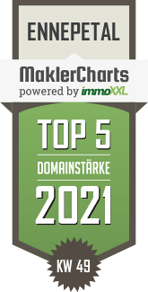 MaklerCharts KW 48/2021 - Martin-Perez Immobilien GmbH ist TOP-5-Makler in Ennepetal