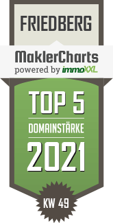 MaklerCharts KW 48/2021 - Immobilien Petra Gerber ist TOP-5-Makler in Friedberg