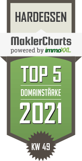 MaklerCharts KW 48/2021 - Das Immobilienzentrum Standort Kassel ist TOP-5-Makler in Hardegsen