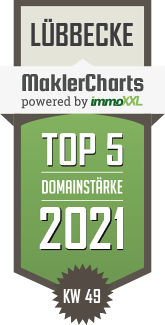 MaklerCharts KW 48/2021 - GBSL Bau- und Siedlungsgenossenschaft Lbbecke eG ist TOP-5-Makler in Lbbecke