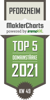 MaklerCharts KW 48/2021 - Thomas Bohner Immobilien GmbH ist TOP-5-Makler in Pforzheim