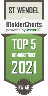 MaklerCharts KW 48/2021 - S-Immobilien- und Finanzberatungsgesellschaft mbH ist TOP-5-Makler in St Wendel
