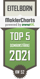 MaklerCharts KW 51/2021 - ImmoLotse24 ist TOP-5-Makler in Eitelborn