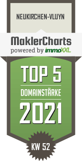 MaklerCharts KW 51/2021 - Plonka Immobilien GmbH ist TOP-5-Makler in Neukirchen-Vluyn