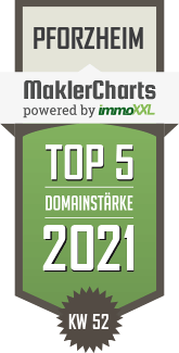 MaklerCharts KW 51/2021 - Thomas Bohner Immobilien GmbH ist TOP-5-Makler in Pforzheim