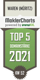 MaklerCharts KW 51/2021 - DH Immobilien ist TOP-5-Makler in Waren (Müritz)