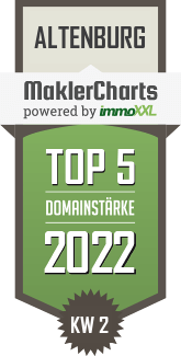 MaklerCharts KW 01/2022 - Willms Immobilien GmbH ist TOP-5-Makler in Altenburg