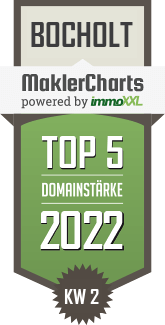 MaklerCharts KW 01/2022 - Barking Immobilien ist TOP-5-Makler in Bocholt