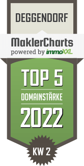 MaklerCharts KW 01/2022 - Hofmann & Berndl Haus- und Immobilienverwaltungs GmbH & Co. KG ist TOP-5-Makler in Deggendorf