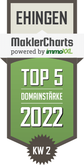 MaklerCharts KW 01/2022 - Zielke Immobilien ist TOP-5-Makler in Ehingen
