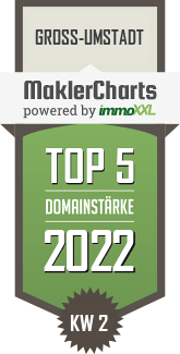 MaklerCharts KW 01/2022 - Baumann & Baumann Immobilienbro GmbH ist TOP-5-Makler in Gro-Umstadt