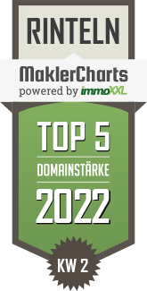 MaklerCharts KW 01/2022 - Sebening + Sohn Hausverwaltungen GmbH & Co. KG ist TOP-5-Makler in Rinteln