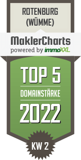 MaklerCharts KW 01/2022 - Wohnungsbau-Genossenschaft Rotenburg (Wmme) eG ist TOP-5-Makler in Rotenburg (Wmme)