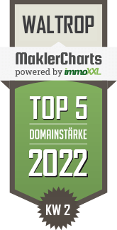 MaklerCharts KW 01/2022 - Klages Immobilien ist TOP-5-Makler in Waltrop